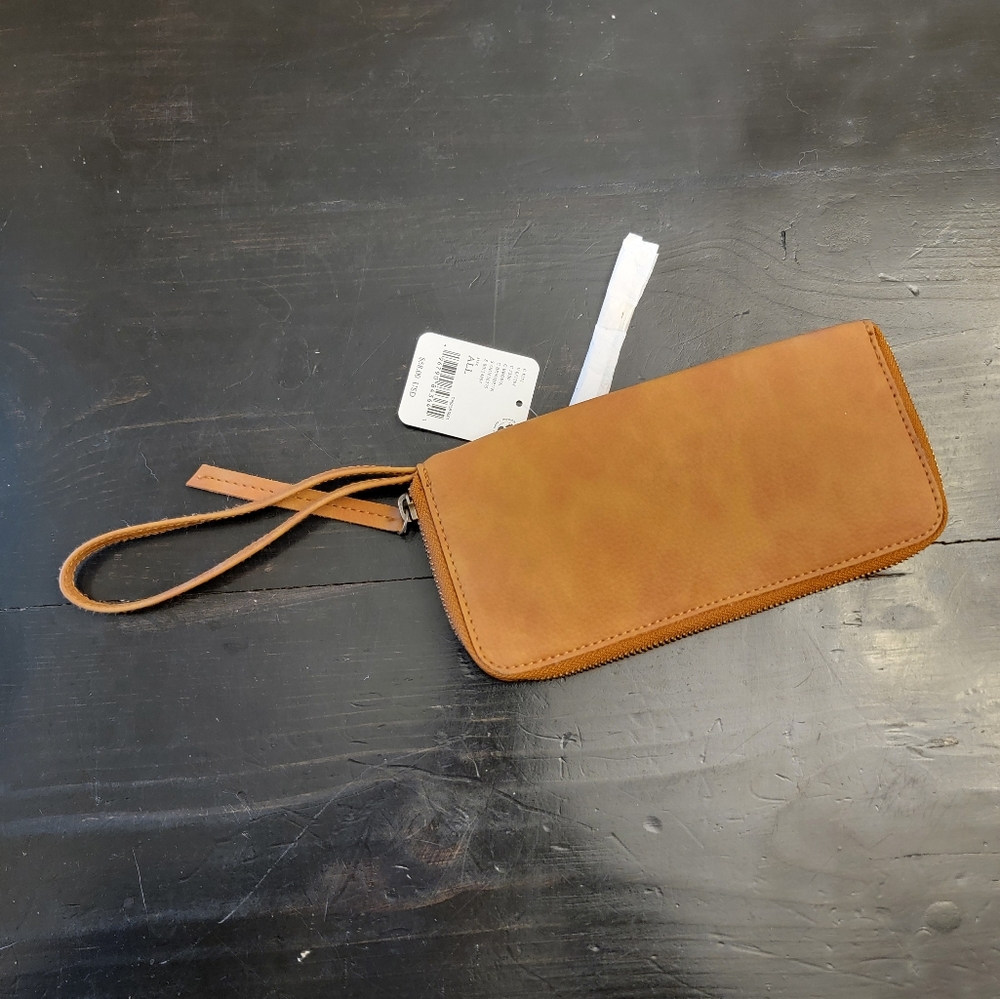 Free People Brown Wallet Wristlet NWT
